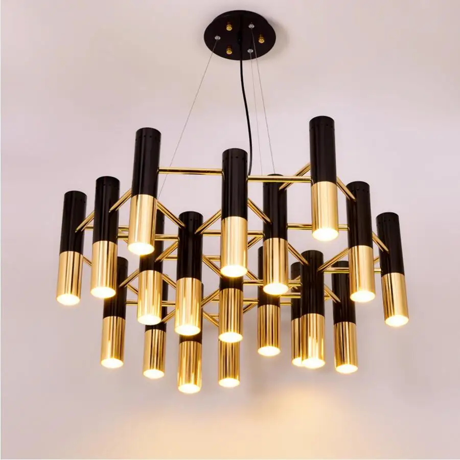 

Delightfull Ike black and gold metal aluminum tube chandelier lamp Italy modern design suspension light for LED chandelier