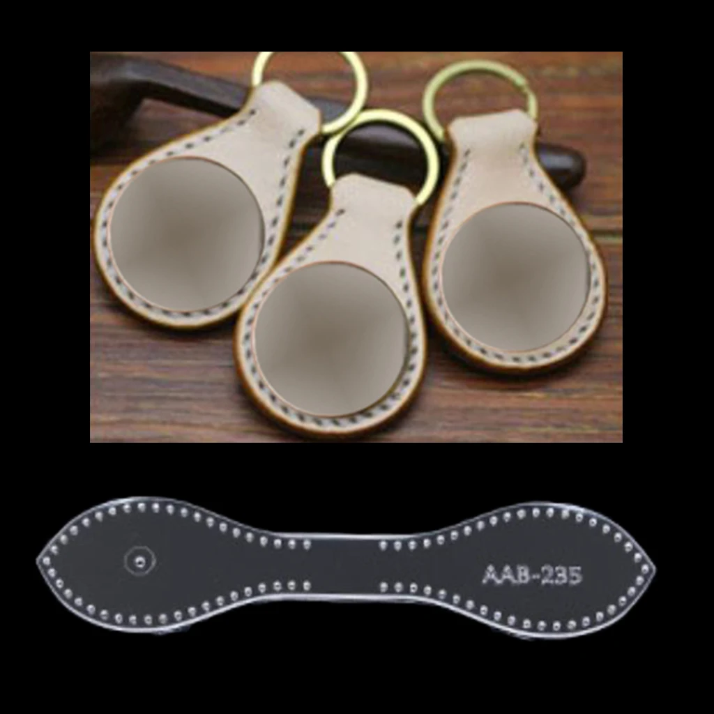 Leather Craft Clear Acrylic Keychain Key Chain Pattern Stencil Template DIY Leathercraft Tools