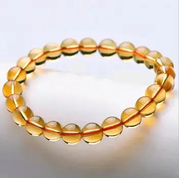 

fa88 Genuine Natural Crystal Quartz Round Beads Stretch Bracelet 10 mm