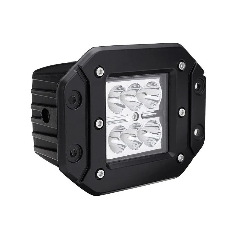 5ty B 18W flood LED Cube Pods Work Light Flush Mount Offroad Truck Square x2