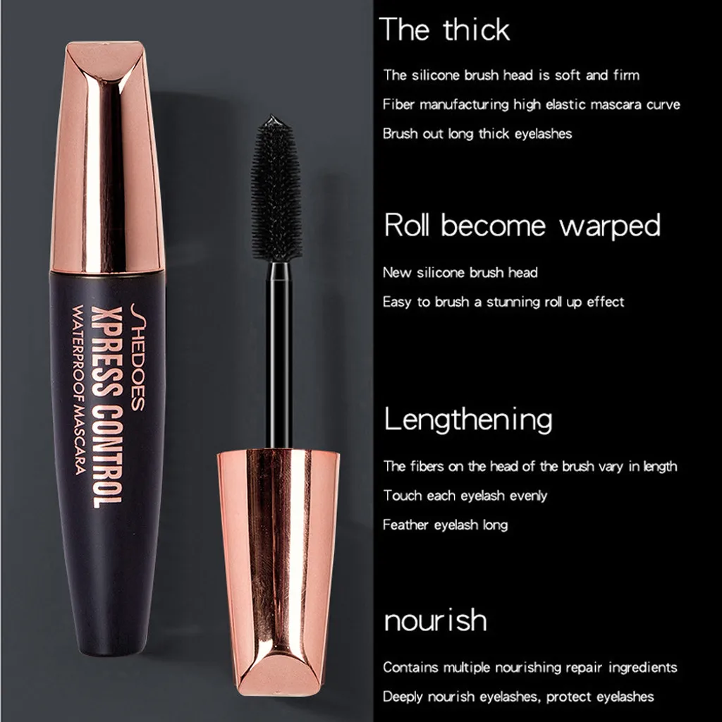 New 4D Makeup Lash Mascara Waterproof 3d Mascara For Silk Fiber Eyelash Extension Black Thick Lengthening Eye Lashes Cosmetics