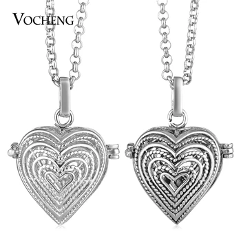 

10pcs/lot Vocheng Mexican Chime Necklace Heart Pendant Filled Copper Metal 2 Colors with Stainless Steel Chain VA-254*10