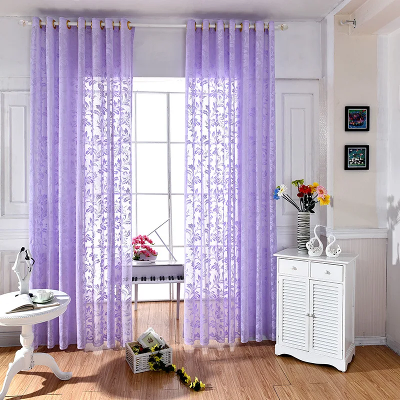 WLIARLEO Лидер продаж Тюль Шторы s вышитые листья Sheer Вуаль просвечивающие окна для