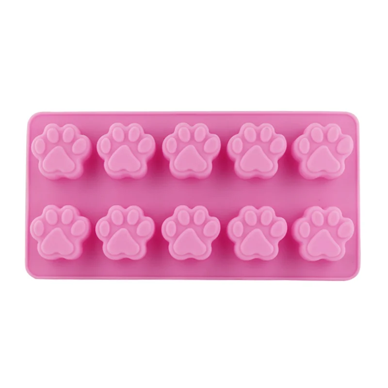 Dog Cat Paw Mould Silicone Pet Treat Cookie Molds Chocolate Jelly Candy Mold for Cake Decorating Baking