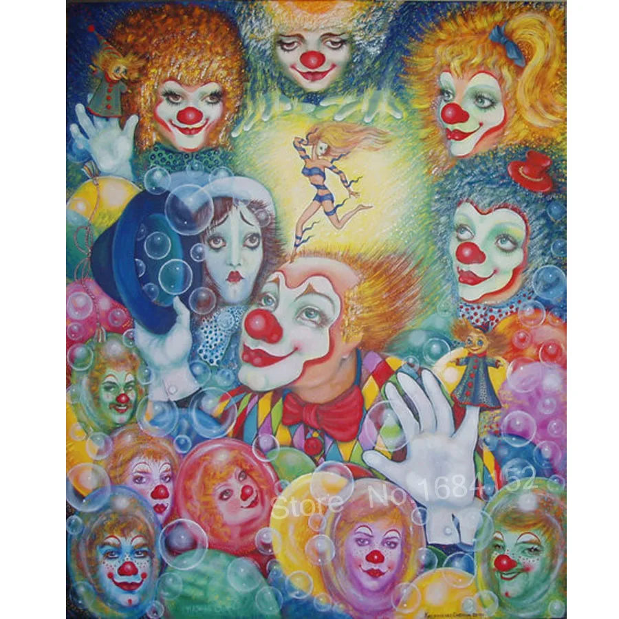 5d diamond painting cartoon clown cross stitch crystals for needlework