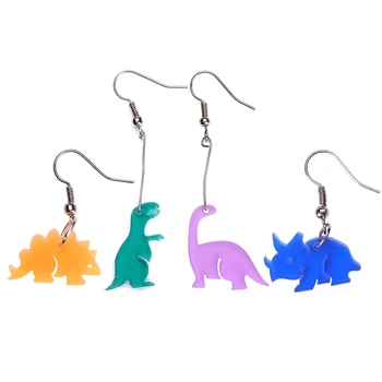 

1Pair New 4 Style Personality Dinosaurs Earrings Punk Party Acrylic Long Earrings For Women Fashion Jewelry Wholesale Bijoux
