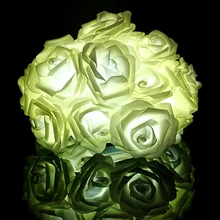 Modern Design Rose Flower Fairy String 20 LED Night Light Lamp Wedding Party Christmas Decor Durable