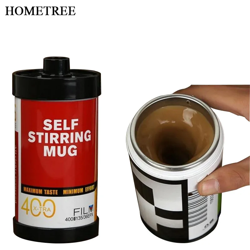 

HOMETREE Creative 245ml Cute Arrival Coffee Mugs Film Cups Beer Stainless Steel Inner Cup Wine Cup Creative Mugs Tazas Cafe H386