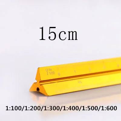 Yellow Binglinghua High Quality Colorful 15cm Aluminum Triangular Scale Ruler Aluminum Alloy Metal Scale
