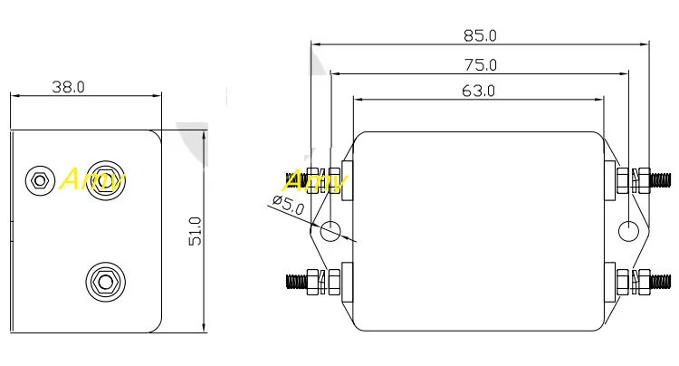 Сетевой фильтр CW4EL2 10A 20A 30A S биполярный Однофазный AC 220V