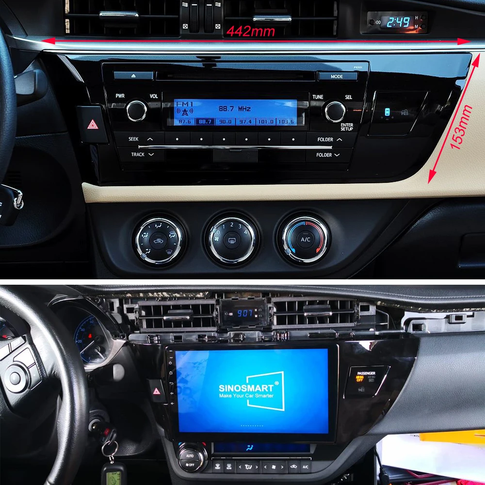 Flash Deal Sinosmart  2Din Android 8.1 IPS/QLED 2.5D screen car gps radio Multimedia player for Toyota Corolla/ Levin E140/150 2006-2016 4