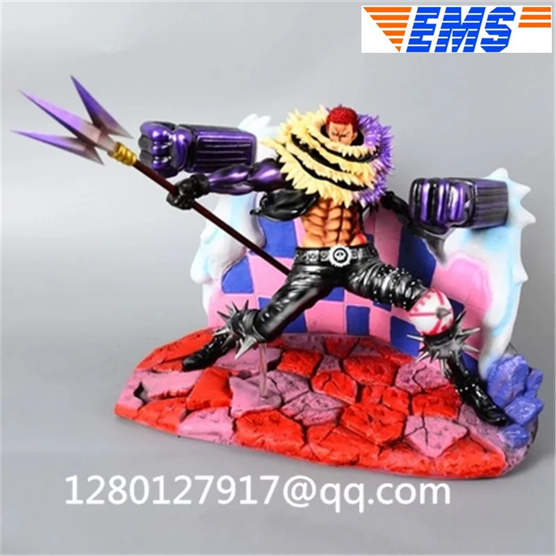 Statue ONE PIECE Charlotte Katakuri Full-Length Portrait Dessert Three Star Plating Repainting Action Figure Toy BOX P1300 - Цвет: Фиолетовый