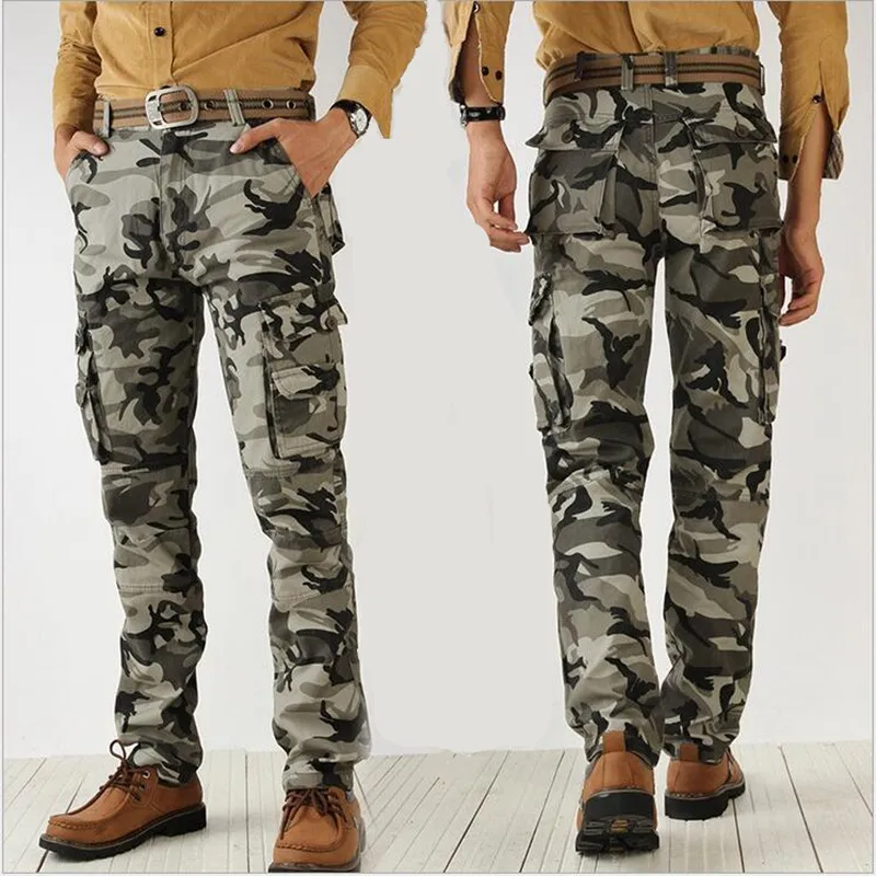  2019 men's cargo pants cotton high quality camouflage Jogger Straight trousers men military camo Ma