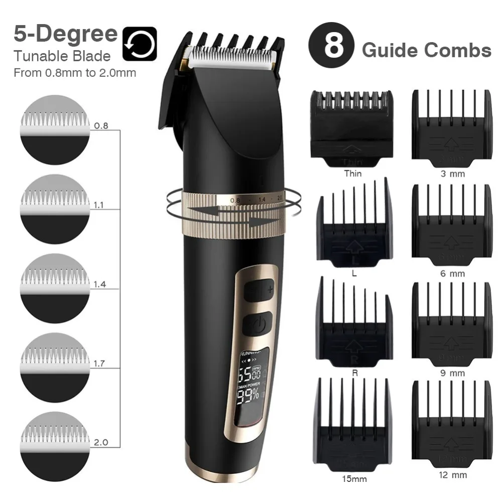 Electric Professional Hair Trimmer Hair Clipper For Men Children And Beards Hair Shaving Rechargeable Machine Haircut Cutting