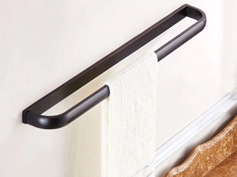 black towel bar wall mounted