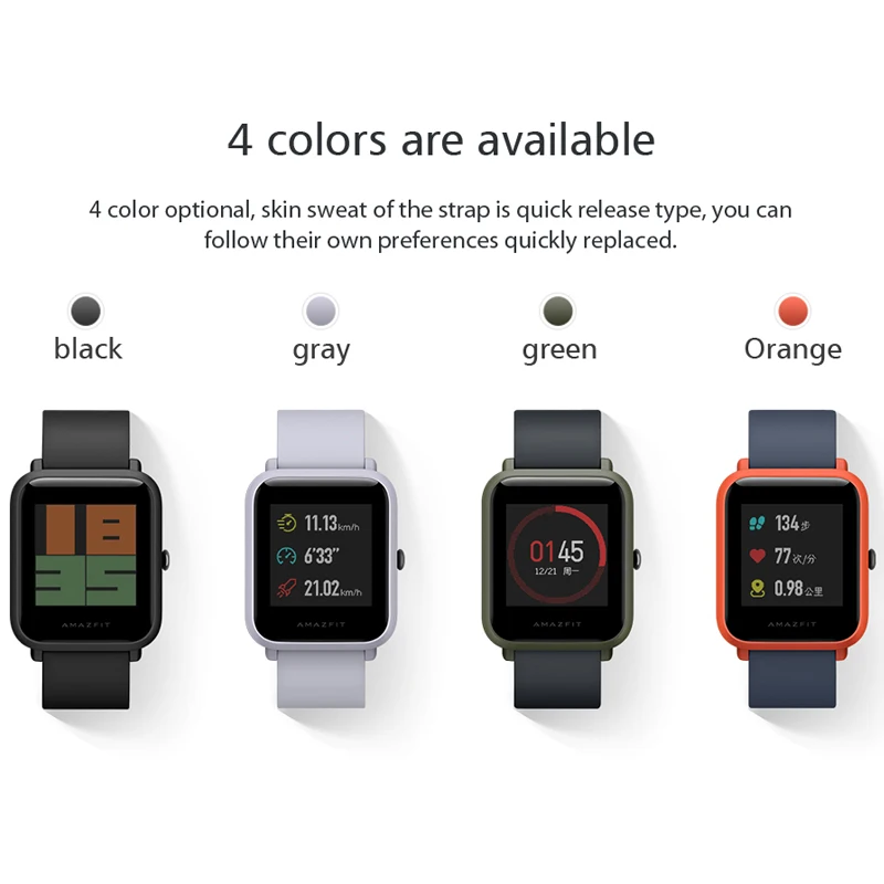 Английское издание Huami Amazfit Смарт часы smartwatch Bip бит лицо gps фитнес Такер Пульс IP68