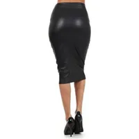 High Waist Pencil Skirts Club Vintage Bodycon Midi Skirt Plus size PU Leather Skirt Sexy jupe faldas S,M,L,XL,2XL,3XL - Image 3
