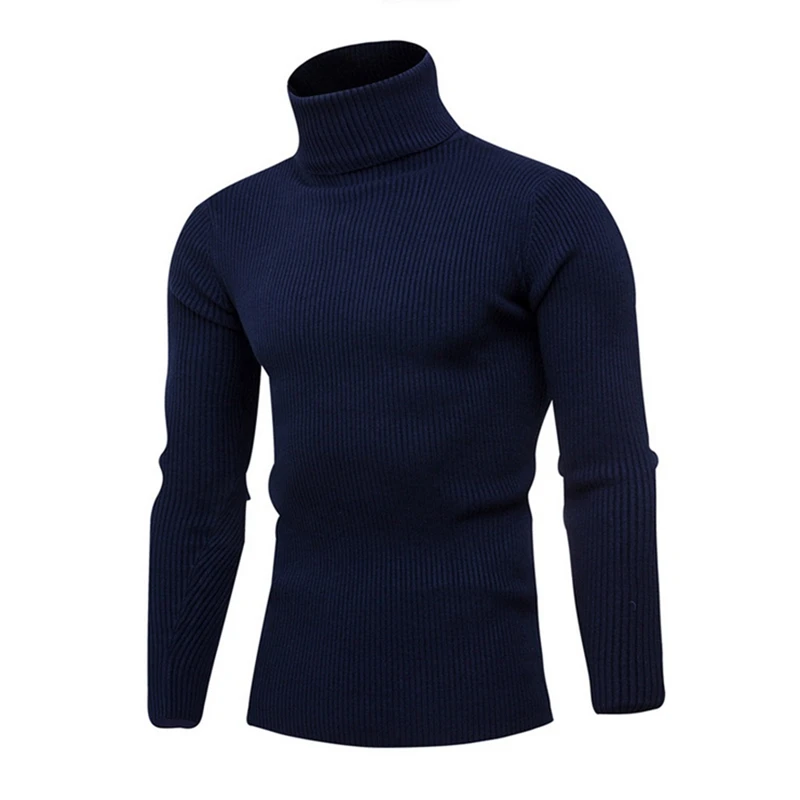 MONERFFI, осенне-зимний мужской свитер, Мужская водолазка, однотонный цвет, Повседневные свитера, мужские тонкие брендовые теплые вязаные пуловеры