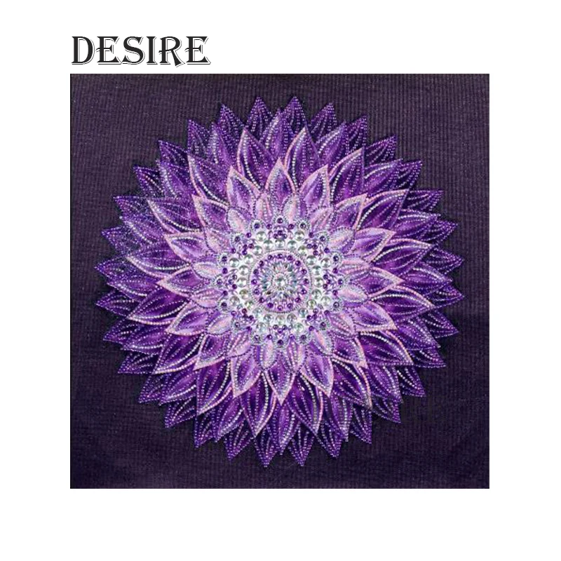 

Desire Diamond Painting Cross Stitch Purple Flower Mandala Square Drill Mosaic Picture Rhinestone DIY Diamond Embroidery PT2296