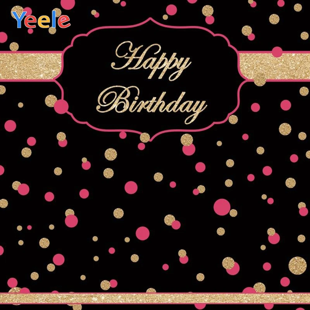 

Yeele Vinyl Colored Glitters Birthday Party Black Photography Background Girl Woman Photographic Backdrop For Photo Studio