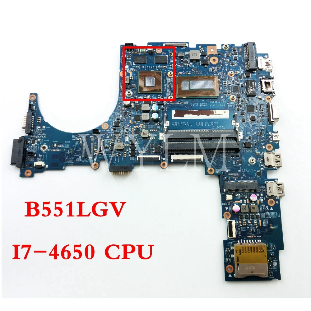 

B551LGV I7-4650 CPU N15S-GT-S-A2 mainboard For ASUS B551L B551LG laptop motherboard 90NB03L1-R00020 Tested Working free shipping