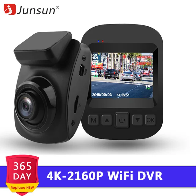 Junsun S66 WiFi Автомобильный видеорегистратор 4 K 2160 P Ультра hd-рекордер Dash видеорегистратор монитор парковки ночного видения NTK 96660 видеонаблюдение
