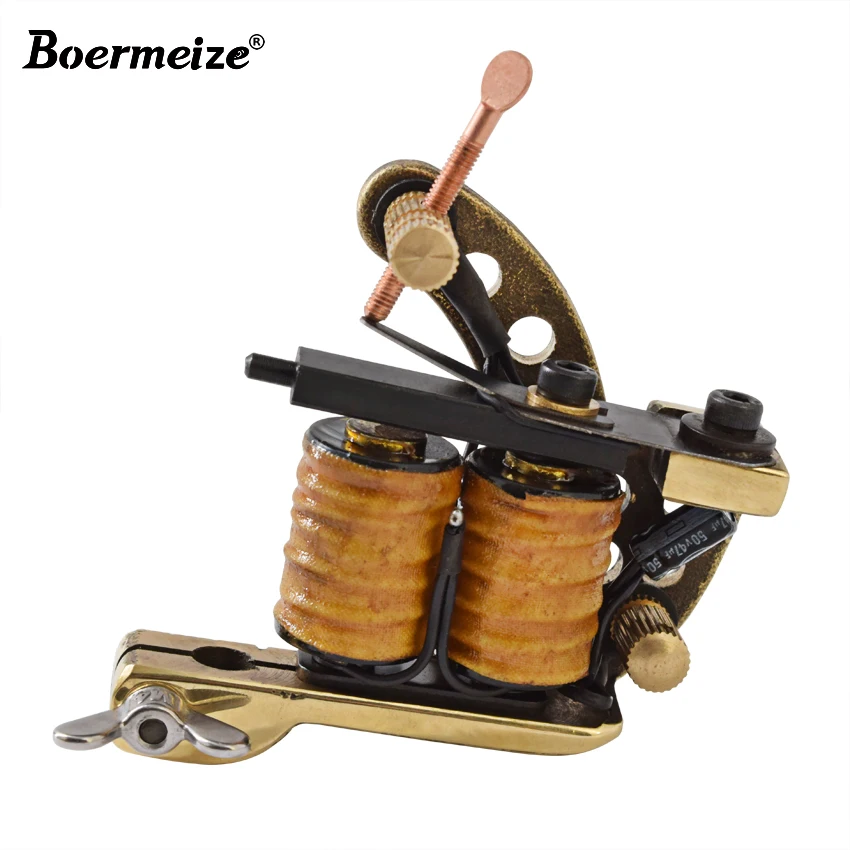 

Rotary Machine Gun 10 Wraps Coil Iron Cast Frame Handmade Tattoo Gun Machine Shader Liner Body art for Power Supply Beginners