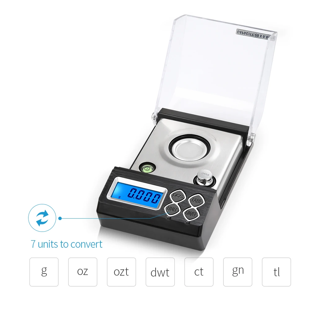 Digital Milligram Scale 50g/0.001g Mini Electronic Balance Powder Scale Gold Jewelry Carat digital scale jewelry scale