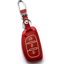 Carro de Controle Remoto de Couro Genuíno Chaveiro Carro Chave do Caso Da Tampa Para Hyundai IX25 IX35 Verna 3 Botões Inteligente Chave Titular