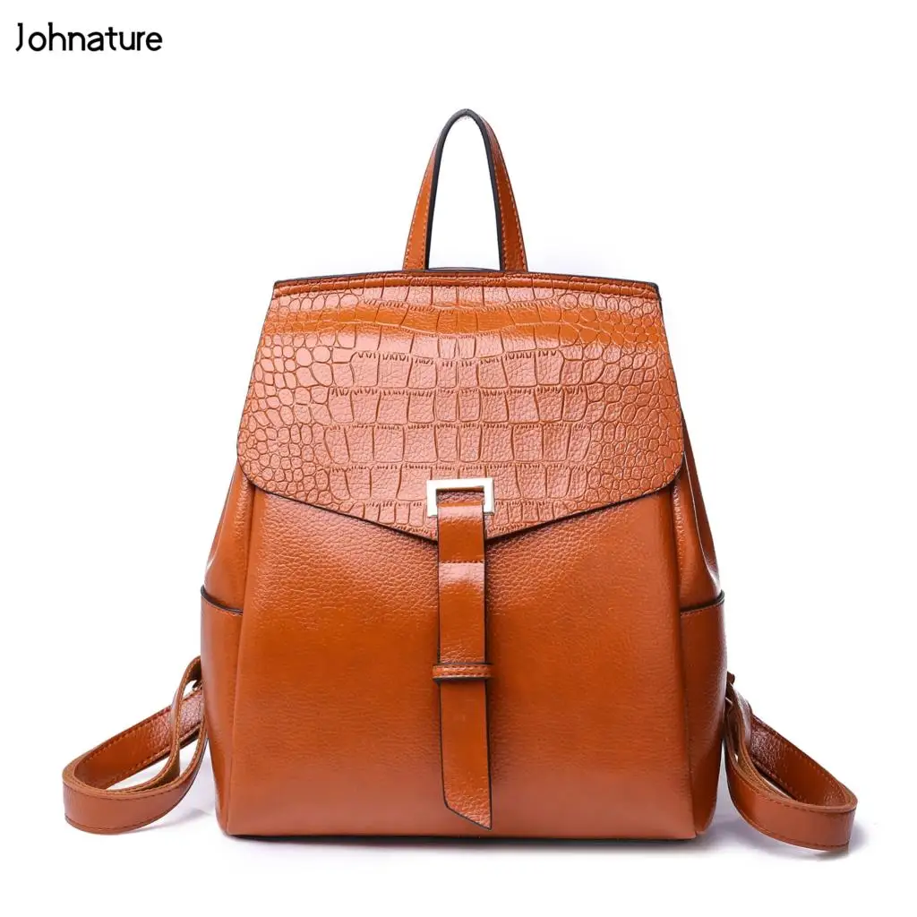 

Johnature 2019 New Softback Zipper Silt Pocket Detachable Casual Solid Arcuate Shoulder Strap Crossbody Bags Women Backpack