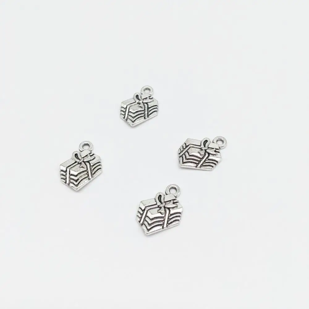 

Fashion 20pcs antique Christmas gift box charms gift box pendants fit DIY necklace earring bracelet charms Jewelry Making