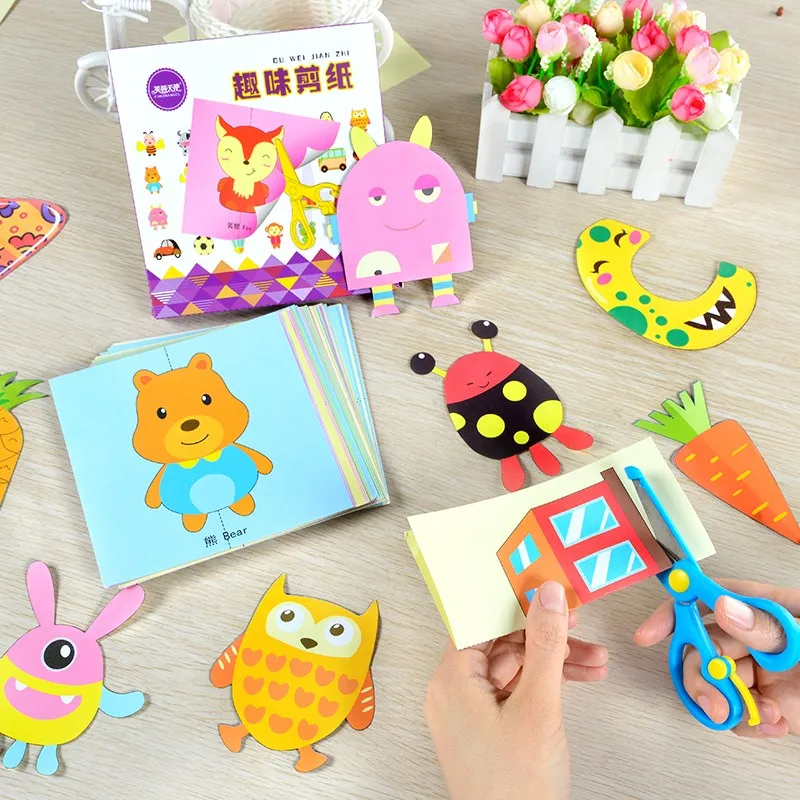 100 pièces enfants dessin animé coloré papier coupe et pliage bricolage artisanat jouets enfants maternelle papier Art artisanat fait main jouet cadeau