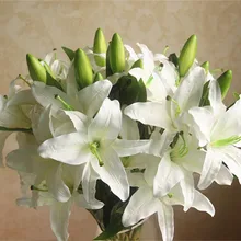 Абрикос 1 пачка большого размера свадебное украшение цветок искусственный цветок букет лилий для украшения дома