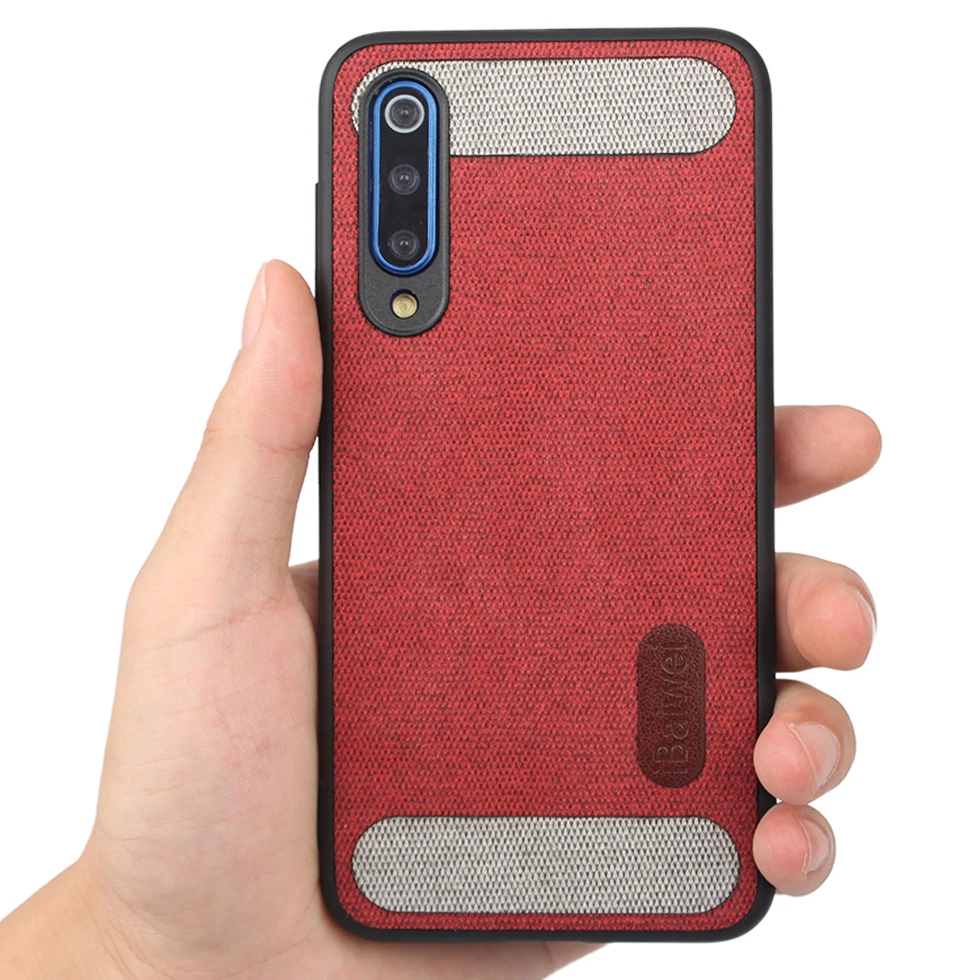 Fashion Fabric Cloth Case for Xiaomi Mi 9 SE PC Back Cover Silicone Soft Edge Protection Shells Phone Coque |