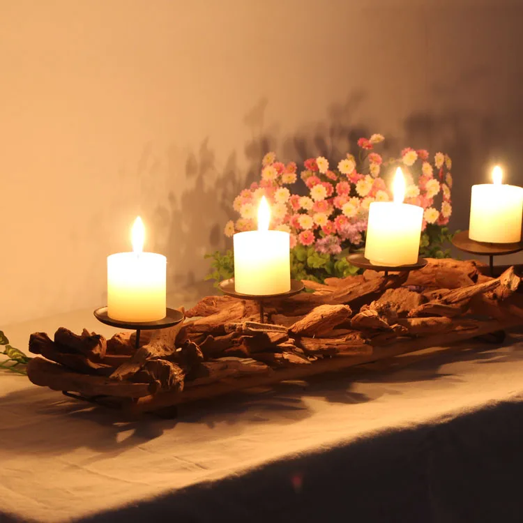 

Antique Candle Holder Wood Home Decor Candle Holder Weddings Candlestick Holder Creative Vintage Wood Candle Stand Tealight