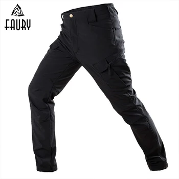 

Men's Fleece Military Tactical Pants Soft Shell Waterproof Shark Skin Cargo Army Pants Male Winter Warm Windproof Trousers