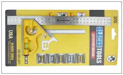 BlACK TOOLS Stainless steel adjustable square 300MM Carpenters' rules 45 degree | Инструменты