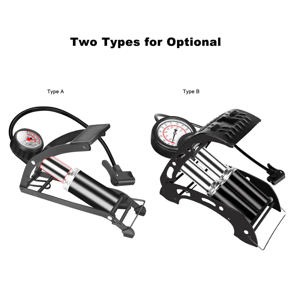 

Portable High-pressure Foot Pump 0-10 Bar Foot Operated Air Pump Single/Double Cylinder Pedal Floor Bike Inflator