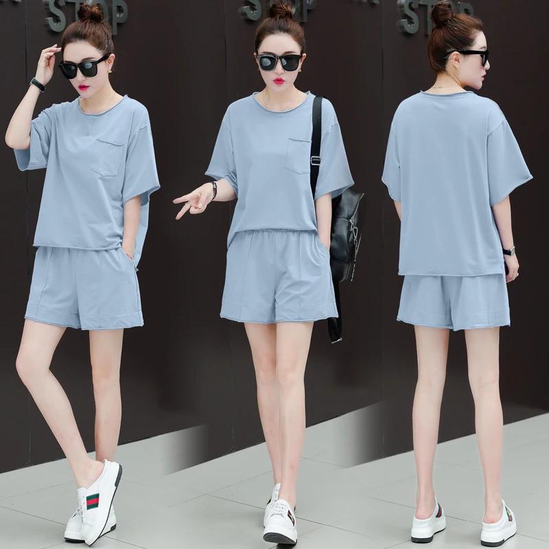 

YICIYA co-ord sets blue plus size sportswear outfit tracksuits for women short top pants 2 piece set 2019 summer lrage clothing