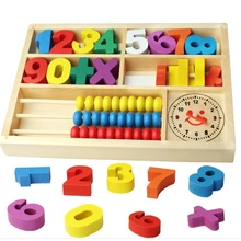 GEEK KING Montessori wooden toy for Children's digital Building blocks baby early education math toys free shipping
