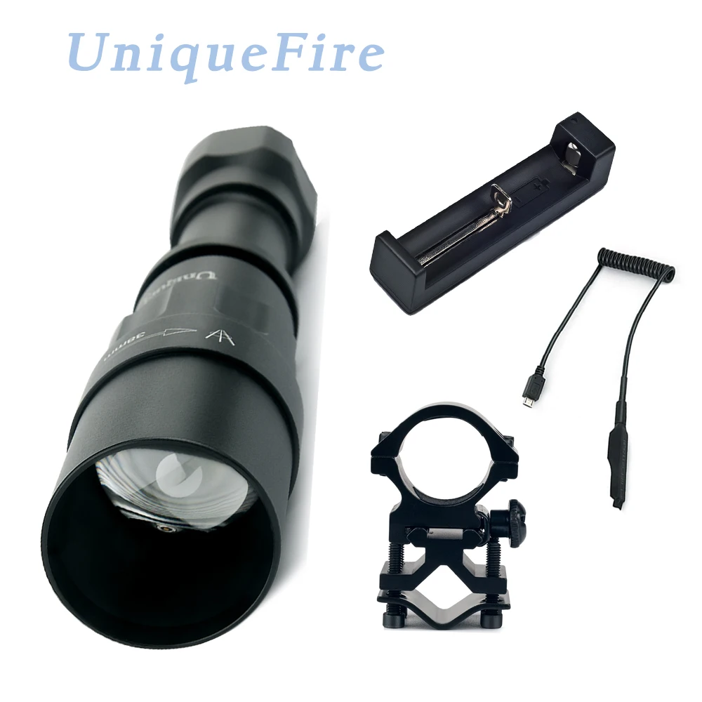 

UniqueFire 1605 Zoomable 38mm lens Infrared 850nm Flashlight 3 Modes Night Vision torch Rechargeable For outdoor Hunting KIT SET