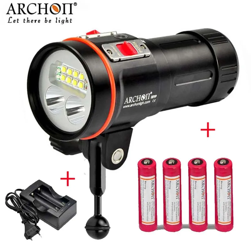 

100% Original ARCHON D37VP W43VP update D36vr W42vr D36V 100M Underwater Diving Light Flashlight Torch with Battery and charger