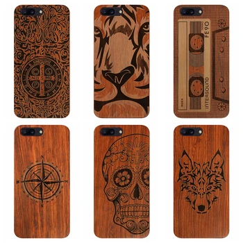 

Luxury Natural Wood Phone Cases For Oneplus 5 Case Compass Wolf Wooden Oneplus5 Protection Cover For One Plus 5 Shockproof