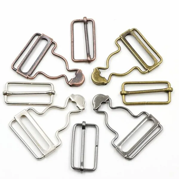 6 Sets Overall Buckles Metal Suspender Replacement Buckles with Rectangle  Buckle Slider and No-Sew Buttons for Overalls Bib Pants Trousers Jeans (38  MM)