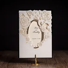 CW5185 mirror frame laser cut wedding font b invitation b font free shipping printable font b