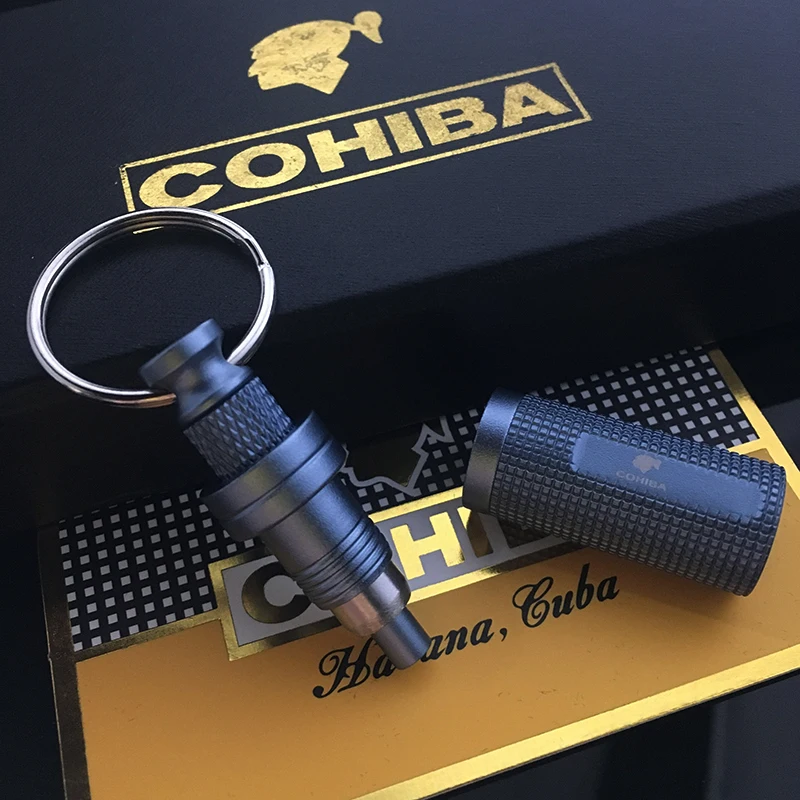 COHIBA 5 мм/7 мм/9 мм дырокол для сигар съемный мини дырокол для сигар резак, портативный с круглой пряжкой