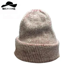 2016 новая мода зима женщины шапки теплые Skullies женские Шапочки сплошной цвет Шапки
