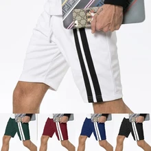 Летние Новые мужские штаны, базовые повседневные однотонные спортивные штаны с боковой полосой, мужские Модные спортивные штаны, 5 цветов, мужские брюки, одежда