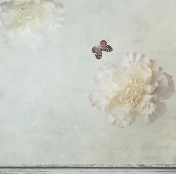 

LIFE MAGIC BOX Photography Backdrops Interior Butterflies And Large White Flowers Cm15-S-488