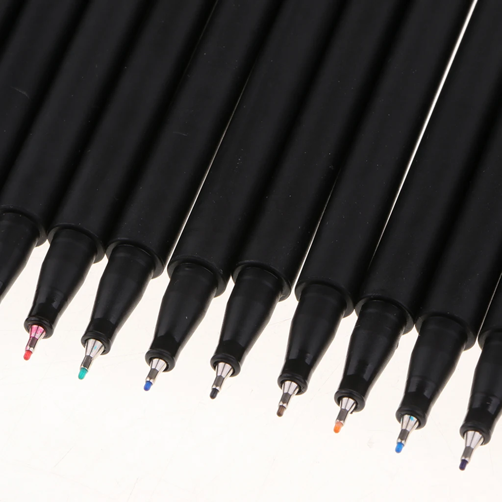 24 Colors Fineliner Pens Set,Fine Tip Colored Writing Drawing Markers Pens Fine Line Point Pens for Bullet Journal Planner Diary